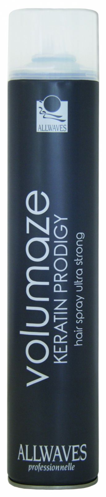 Allwaves Volumaze Keratin Prodigy Hair Spray Ultra Strong 750 ml - Extra silně tužící objemový lak na vlasy s keratinem.