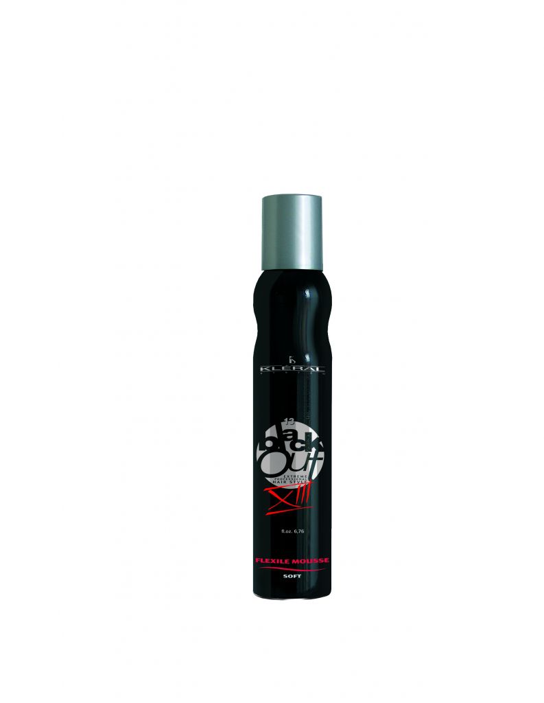 Kléral System Black Out Flexile Mousse Soft XIII 200 ml - pěnové tužidlo na vlasy Profesionální silná účinná pěna.