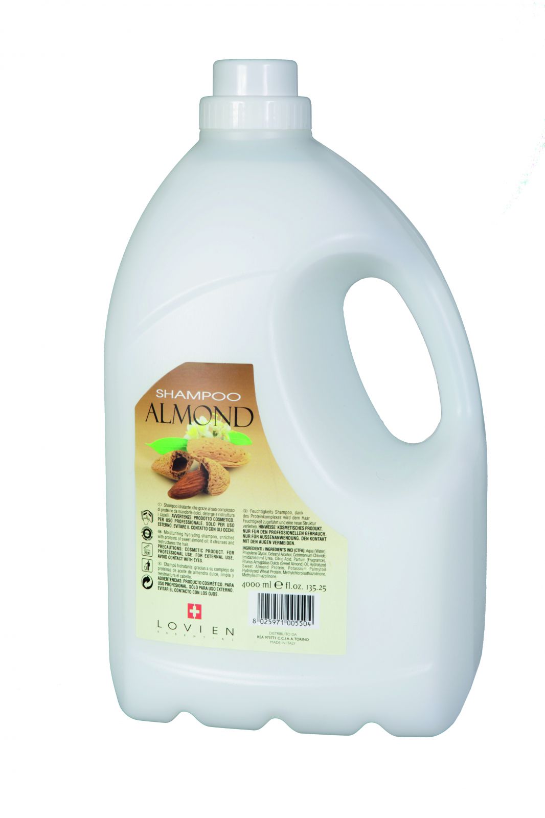 Lovien Shampoo Almond 4000ml vlasový šampon - Hedvábný šampon s extratem z mandle (bez pumpy).